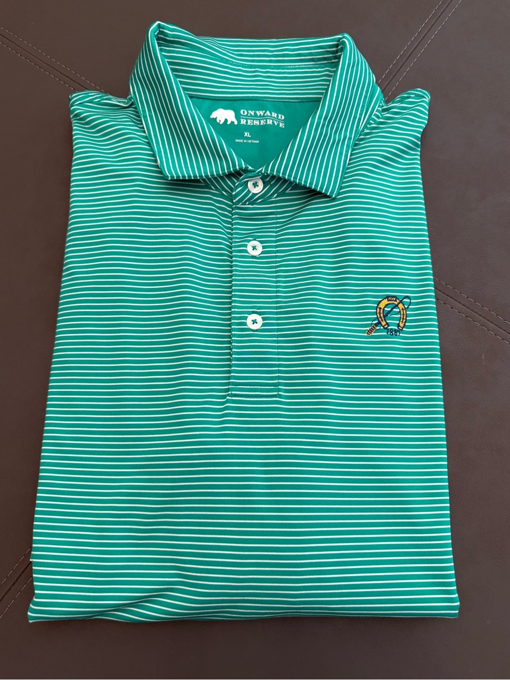 Onward Reserve Polo Green White Stripe XL